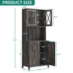 Farmhouse Bar Cabinet for Liquor and Glasses for Dining Room Kitchen Cabinet with Wine Rack