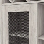 DH BASIC Farmhouse Four Shelf and Four Bottle Lattice-like Wine Buffet by