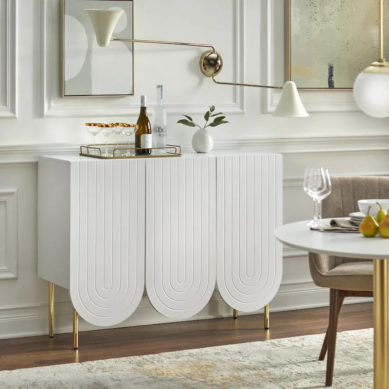 Lifestorey Ingrid 3-Door Scalloped Mid-Century Sideboard