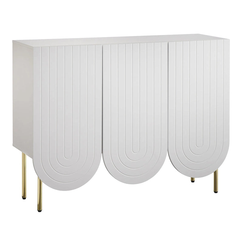 Lifestorey Ingrid 3-Door Scalloped Mid-Century Sideboard