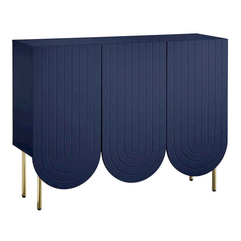 Lifestorey Ingrid 3-Door Scalloped Mid-Century Sideboard