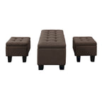 Mid-Century Modern Tufted Storage Lift Top Bench