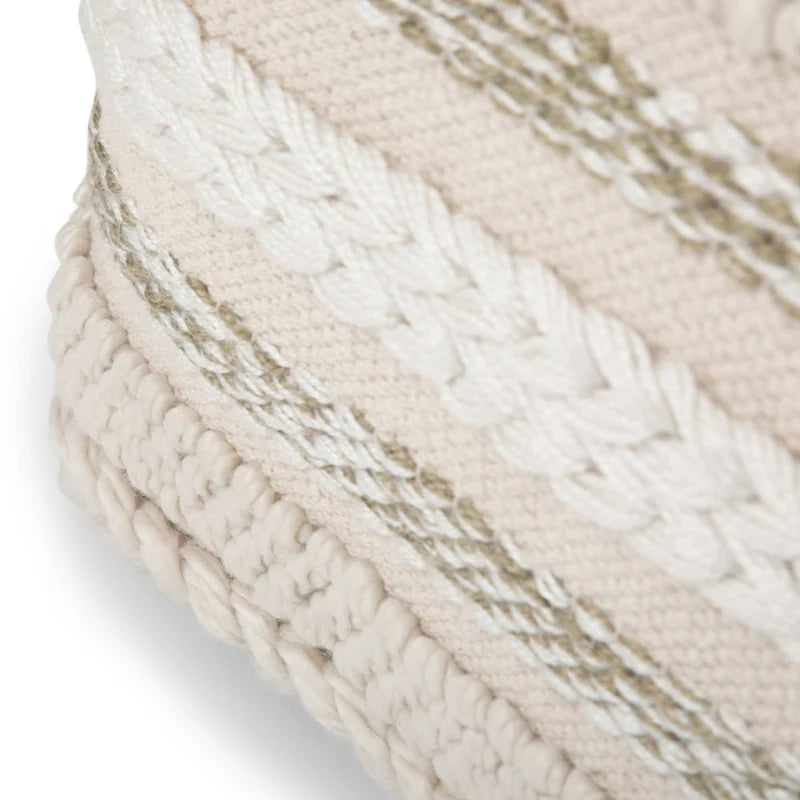 WYNDENHALL Silva Boho Square Pouf in Handloom Woven Pattern