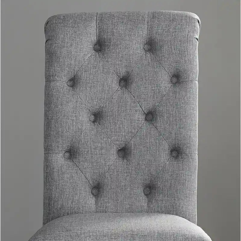 Roundhill Furniture Leviton Solid Wood Tufted Dining Chair (Set of 2)