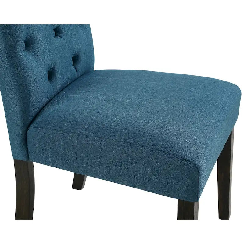 Roundhill Furniture Leviton Solid Wood Tufted Dining Chair (Set of 2)