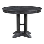 Farmhouse Retractable Round Table with 4 Upholstered Chairs