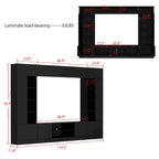 Wall Unit TV Stand with Bookshelves for TVs up to 70, Modern Console