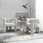 KINWELL 24 Wide Boucle Upholstered Armchair (Set of 2)