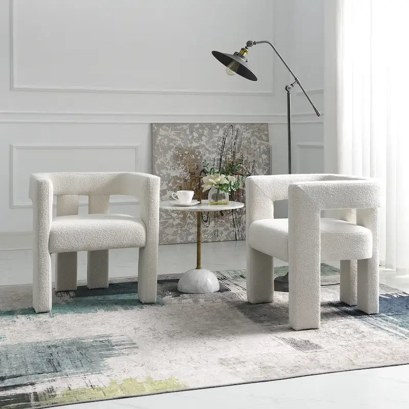 KINWELL 24 Wide Boucle Upholstered Armchair (Set of 2)