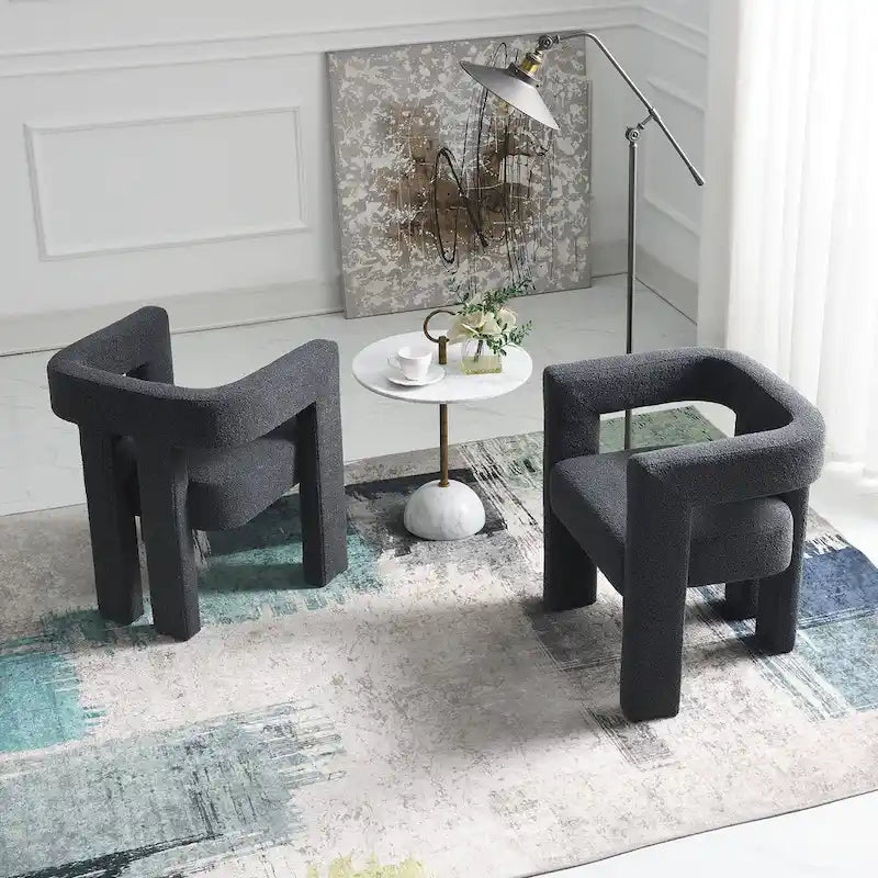 KINWELL 24 Wide Boucle Upholstered Armchair (Set of 2)