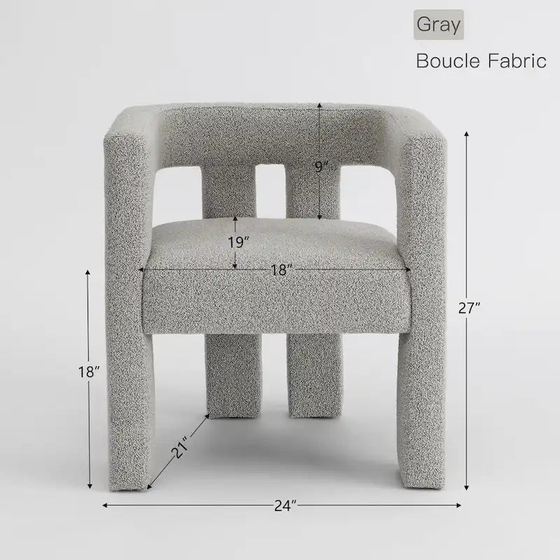 KINWELL 24 Wide Boucle Upholstered Armchair (Set of 2)
