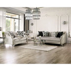 Vynn Transitional Chenille Sloped Arms 2-Piece Living Room Set by Furniture of America