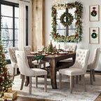 Dining Chairs Set of 6, Luxury Upholstered Velvet Kitchen Chairs Side Chair with Padded Seat Back and Solid Wood Legs - N/A