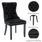 Dining Chairs Set of 6, Luxury Upholstered Velvet Kitchen Chairs Side Chair with Padded Seat Back and Solid Wood Legs - N/A