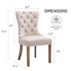 Dining Chairs Set of 6, Luxury Upholstered Velvet Kitchen Chairs Side Chair with Padded Seat Back and Solid Wood Legs - N/A