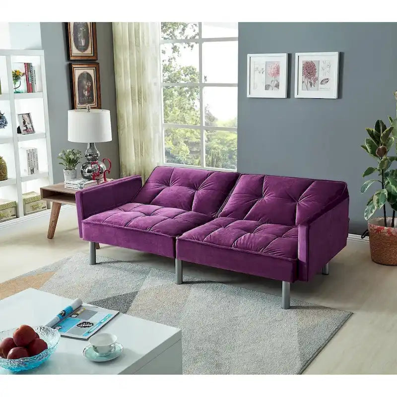 Emma Velvet Mid Century Sofa Sleeper
