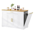 Moasis 53-inch Rolling Kitchen Island Storage Cabinet Portable Mobile Kitchen Cart