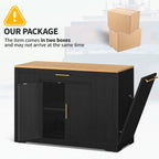 Moasis 53-inch Rolling Kitchen Island Storage Cabinet Portable Mobile Kitchen Cart