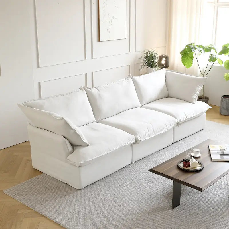 123 Upholstered Sectional Sofa Minimalist Velvet Couch