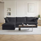 123 Upholstered Sectional Sofa Minimalist Velvet Couch