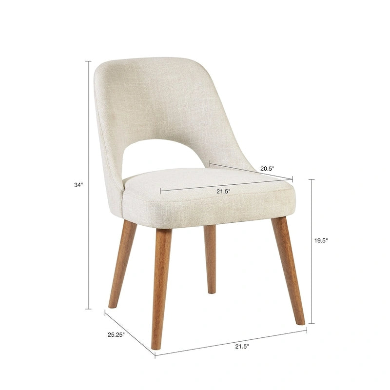 INK+IVY Nola Upholstered Dining Side Chairs with Cutout Back design (Set of 2)