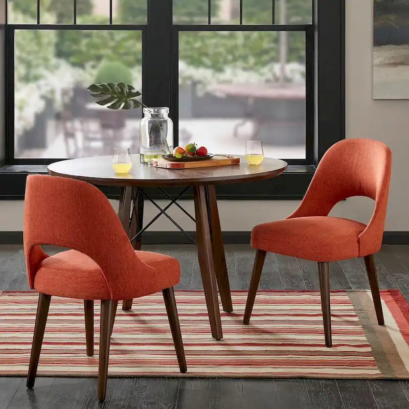 INK+IVY Nola Upholstered Dining Side Chairs with Cutout Back design (Set of 2)