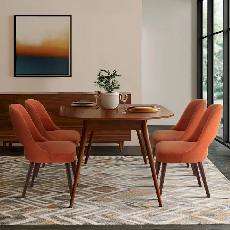INK+IVY Nola Upholstered Dining Side Chairs with Cutout Back design (Set of 2)