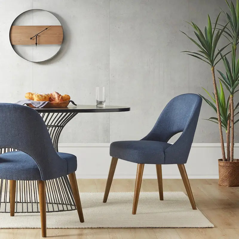 INK+IVY Nola Upholstered Dining Side Chairs with Cutout Back design (Set of 2)