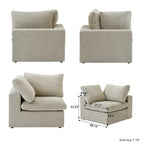 120 inch Contemporary Soft Commix Down Filled Cushions 3-Piece Sectional Sofa