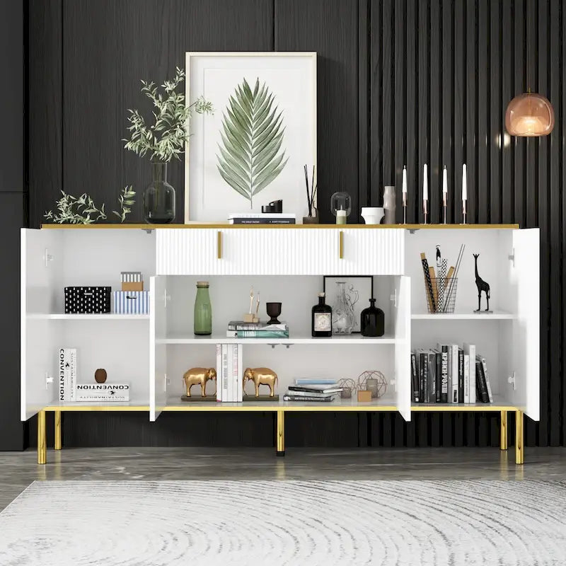 Pop-Up Door Credenza Sideboard Buffet Buffet Sideboard Storage Cabinet