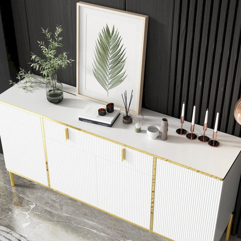Pop-Up Door Credenza Sideboard Buffet Buffet Sideboard Storage Cabinet