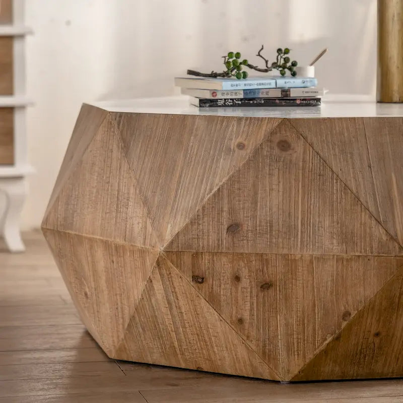 Three-dimensional Embossed Pattern Design American Retro Style Coffee Table