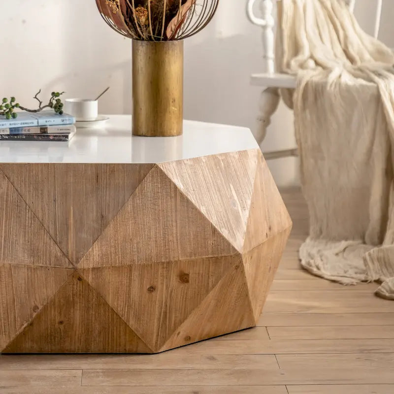 Three-dimensional Embossed Pattern Design American Retro Style Coffee Table