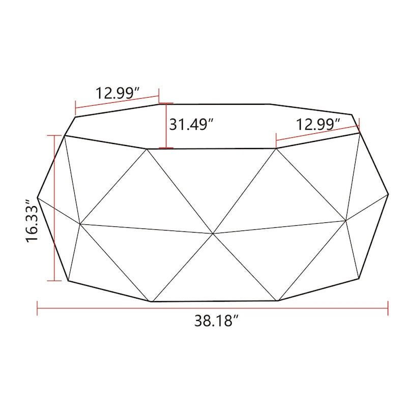 Three-dimensional Embossed Pattern Design American Retro Style Coffee Table