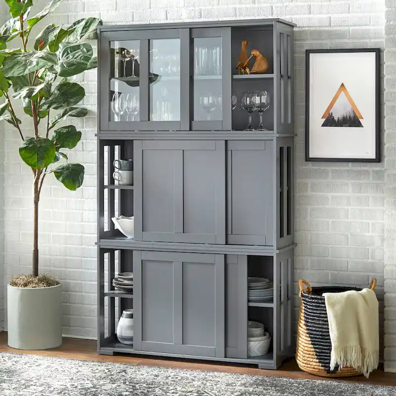 Porch & Den Jefferson Sliding Door Stackable Buffet/Sideboard