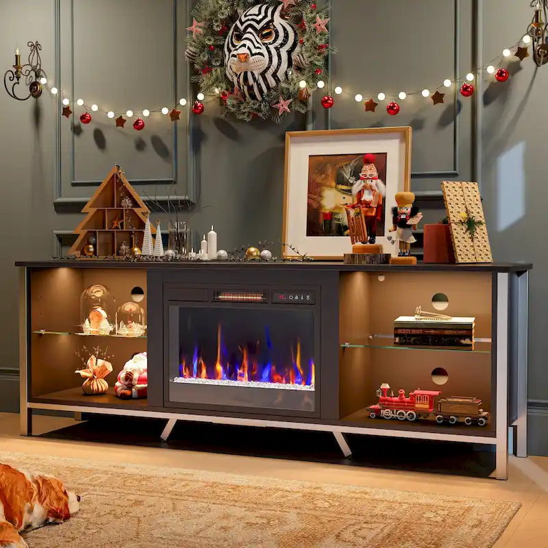 TV Stands with Fireplace for 75 inch TVs Gaming Entertainment Center TV Console - 71 inches