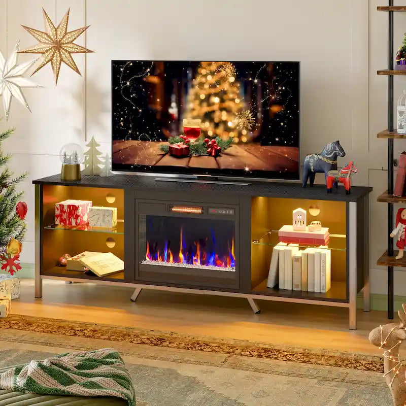 TV Stands with Fireplace for 75 inch TVs Gaming Entertainment Center TV Console - 71 inches
