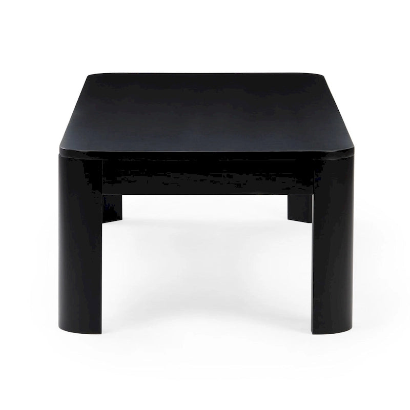 Plank and Beam Contour Curved Rectangular Coffee Table - 54