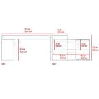 FM Furniture Dallas L-Shaped Home Office Desk, Two Shelves, Single Door Cabinet