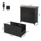 Lateral File Cabinet with 2 Drawers for Home Office, Letter Size
