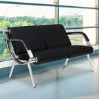 Kinbor 1/2/3-Seat Leather Waiting Chair Reception Bench for Salon Barber Bank Hospital