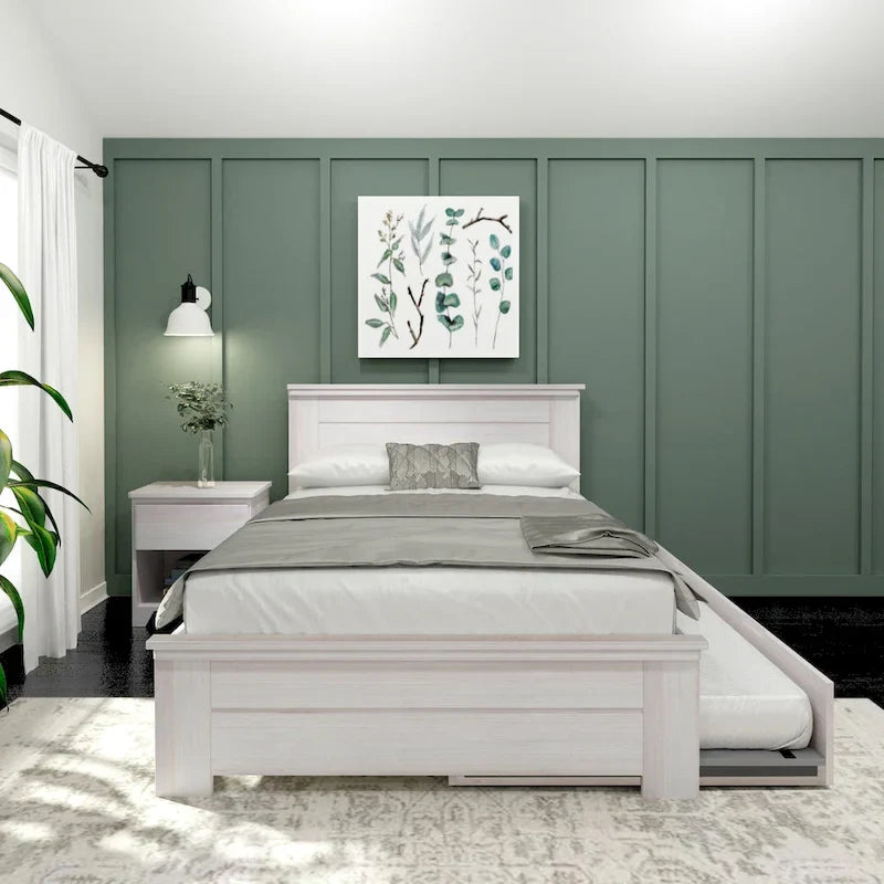 Plank and Beam Farmhouse Full Bed with Panel Headboard with Trundle