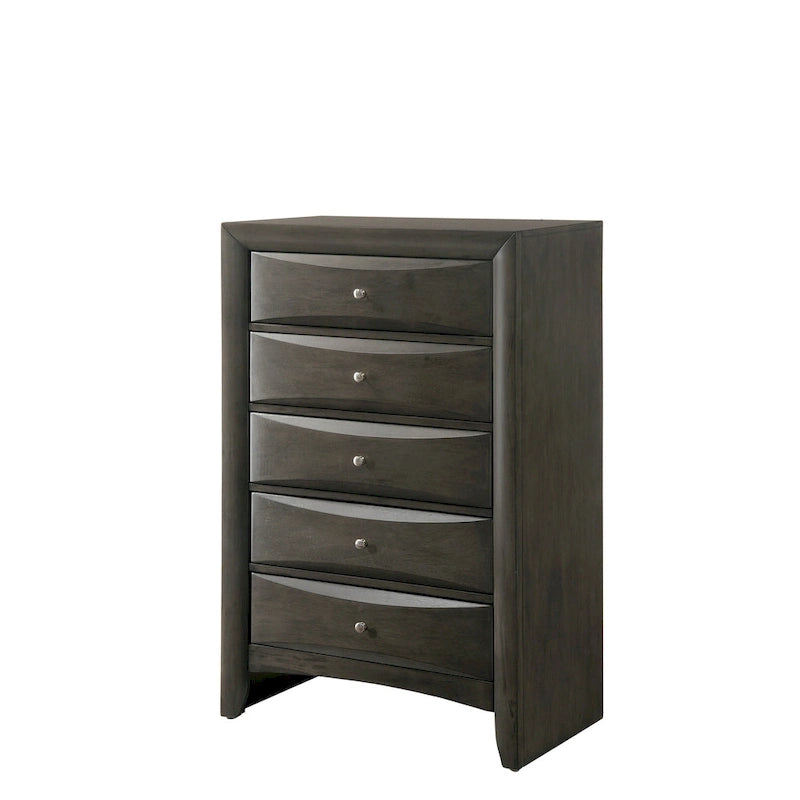 Priscella 6 Piece Gray Oak Storage Platform Bedroom Set