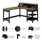 Mayfield 60W L Shaped Computer Desk with Organizer by