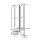 Modular Majesty Double Wardrobe Mirror-Front Storage Closet Armoires