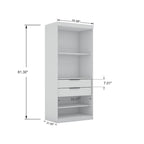 Mulberry Modern 3-sectional Wardrobe 4-drawer Corner Closet