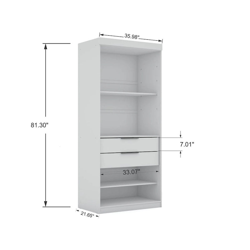 Mulberry Modern 3-sectional Wardrobe 4-drawer Corner Closet