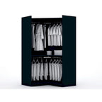 Mulberry Modern 3-sectional Wardrobe 4-drawer Corner Closet
