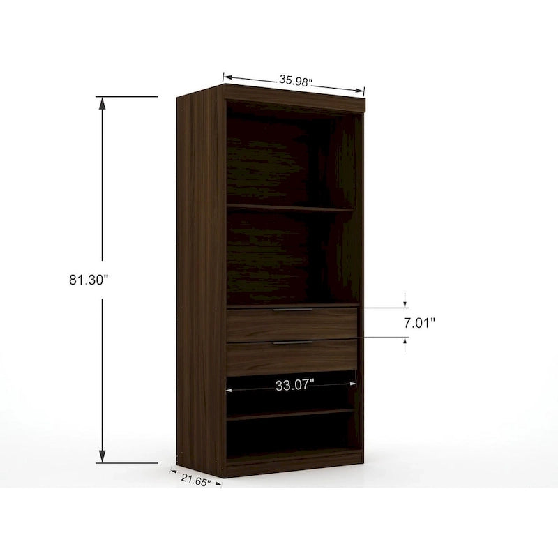 Mulberry Modern 3-sectional Wardrobe 4-drawer Corner Closet