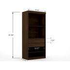 Mulberry Modern 3-sectional Wardrobe 4-drawer Corner Closet